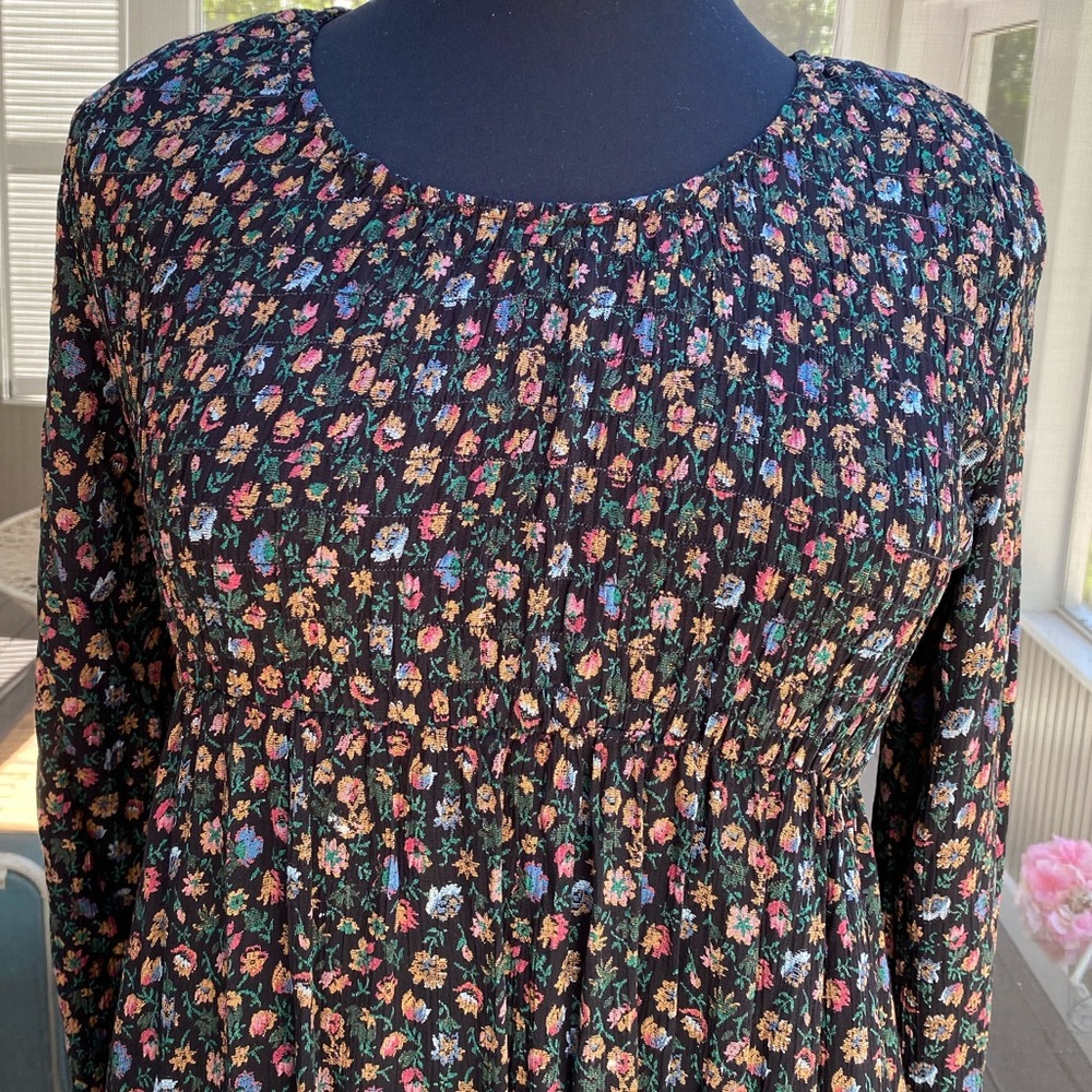 Vintage 90s Fall Floral Babydoll Grunge Dress